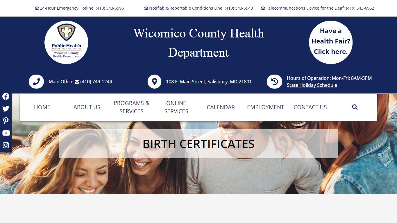 Birth Certificates - Wicomico County Health Department